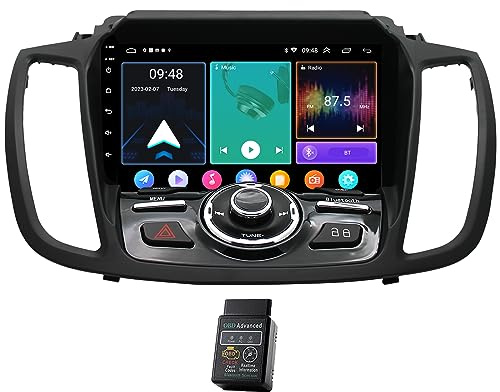932GB 8 Core Android 12 CarPlay GPS Head Unit Car Stereo For Ford Escape Kuga 2013-2019 DAB+Radio GPS Sat Nav Bluetooth Car Multimedia Player Touch Screen FM/AM Radio Audio Video WiFi DSP DVR USB