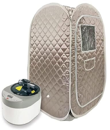 Kit de sauna portatif Ensemble de sauna à vapeur for tout le corps, grand pot à vapeur de 4 L, spa for une personne, avec télécommande de température et de temps, thérapie détox Tente de sauna personn