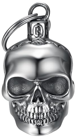 MOCY BELL - Guardian Bell Mocy Bell Skull Skeleton in Acciaio Inox-Campana Moto per un giro audace e protetto