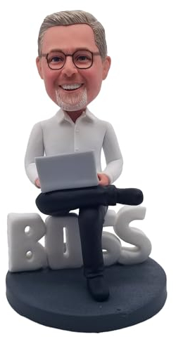 mydedor Individuelle Wackelkopf, personalisierte einzigartige handgefertigte Wackelkopf-Figur für den Mann, basierend auf Ihrem Foto für Geburtstag, Abschluss, Arzttag, Vatertag, Jubiläen