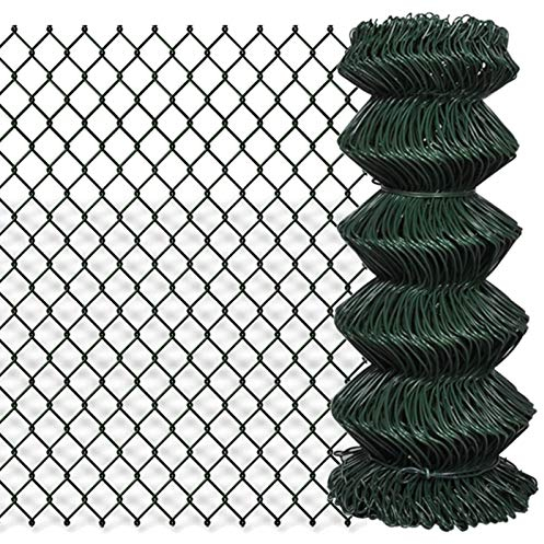 Mengtu Maschendrahtzaun Stahl Maschendraht-Geflecht Gartenzaun Metall Zaun Maschendraht Draht Maschendraht-Geflecht Gartenzaun Drahtzaun 0,8x25 m Grün Garten Möbel