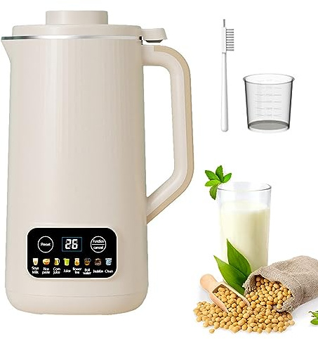 20 oz Soy Milk Maker, Nut Milk Maker Machine Milky Plant Machine with Delay Start/Keep Warm/Self-Cleaning for Home (White)