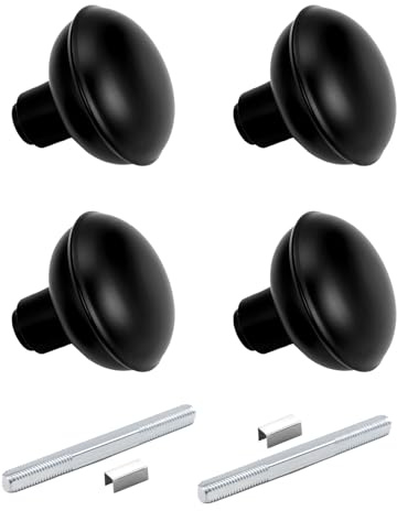 newliplace 2 Pack Vintage Black Door Knob Set with Spindle, Old Style Door Knobs Replacement Set for Interior Doors, Matte Black