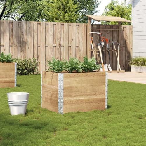 qohoio Jardinière 80x60 cm Bois de pin Massif Jardiniere sur Pieds,Bac avec Treillis,Jardiniere Terrasse