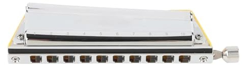 Mundharmonika Chromatische Mundharmonika mit 10 Löchern Tonart C Armonica ventillose Harfe Mundharmonika mit Etui für Anfänger(Chromatic)
