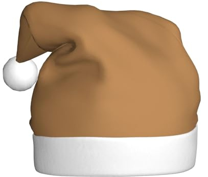 Sombrero de Navidad – Divertido sombrero de Papá Noel de felpa marrón de color sólido, gorro de vacaciones, gorro de fiesta festiva para celebraciones de Año Nuevo