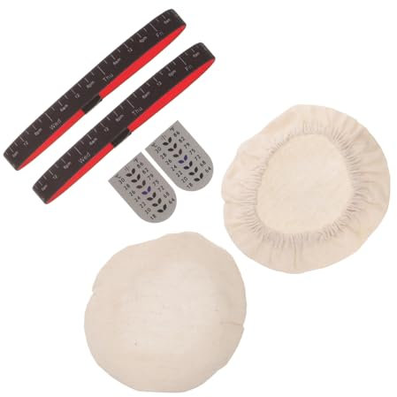 COLLBATH Sourdough Starter Jar Kit Cloth Covers Thermometer Gauge Strips 2 Jar Cloth Lids Date Bands for Home Baking and Fermentation