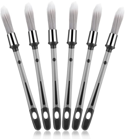 Qianyu 6 Pcs Paint Brushes Trim Brush Set 0.55 Inch Small Round Paint Brush | for Walls, Trim Painting Brush, Tools, for Decorating, Baseboards, House Wall Corners, Edges, Narrow Areas, Art Application