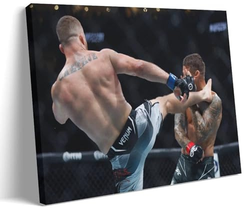 Zbwqlte Dustin Poirier Impression sur toile Motif joueur de boxe 20 x 30 cm