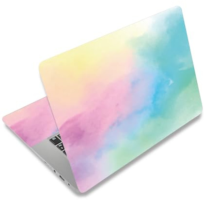 Laptop Skin Sticker Decal, 12 13 13.3 14 15 15.4 15.6 Laptop Vinyl Sticker Skin Cover Art Protection for Notebook PC Decorative, Waterproof, Removable, Watercolour Colourful