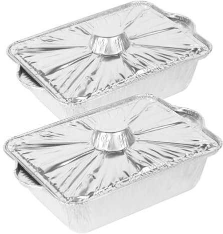 DECHOUS 2stücke Aluminium Foil Grillpfanne Für Camping Rechteckige Backform Vielseitige Bbq Und Outdoor-kochlösung Leicht Und Stapelbar Für Picknicks Und Partys