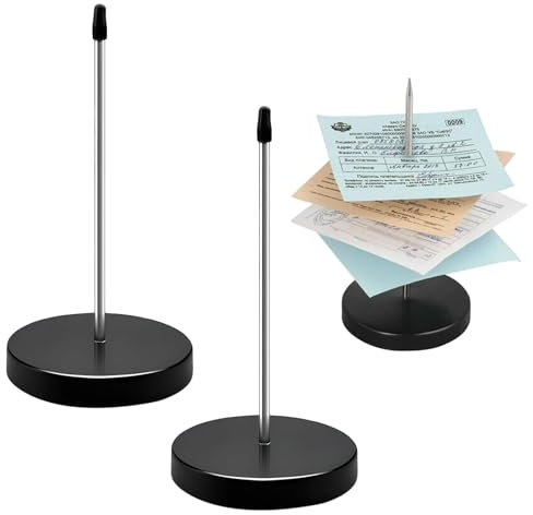 2 Stück Zettelspießer,Zettelspießer Memo Halter,Edelstahl Zettelspießer,Zettelhalter,Notizhalter, Bonspießer Zettelhalter,Für Rechnung Notenpapier Schreibtisch Büro Küche Hotel