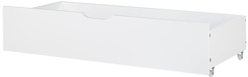 Beliani Bettschublade auf Rollen 2er Set MDF-Platte weiß 99 x 42 cm Epaney