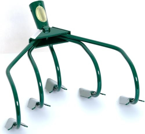 pokm toolsmarket – 5-Zinken Handgrubber/Gartenhacke/Gartenkralle/Kultivator – Robuste Bodenhacke zur Bodenlockerung & Unkrautentfernung, ohne Stiel, Hergestellt in der EU