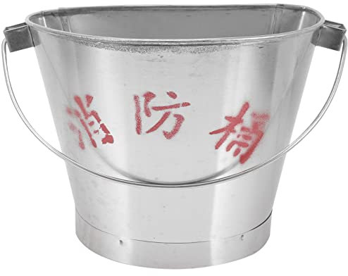 Hemobllo Fire Sand Container Domestic Fire Extinguisher Stainless Steel Pail Handle