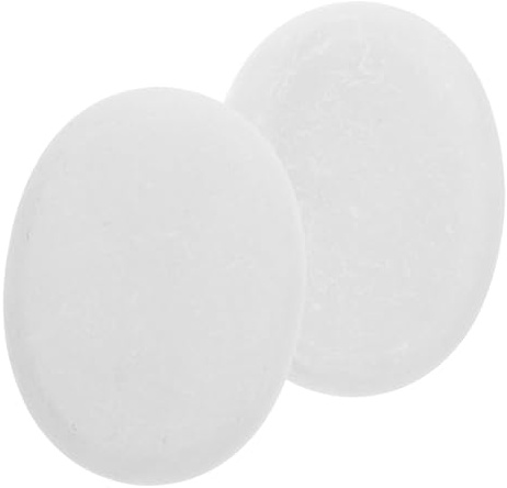 Marmo Bianco Pietre Set 2 Pezzi, da Massaggio per Spa | Superficie Liscia, Rilassamento Profondo, Oli Essenziali, Uso Casa e Spa, Stile Elegante