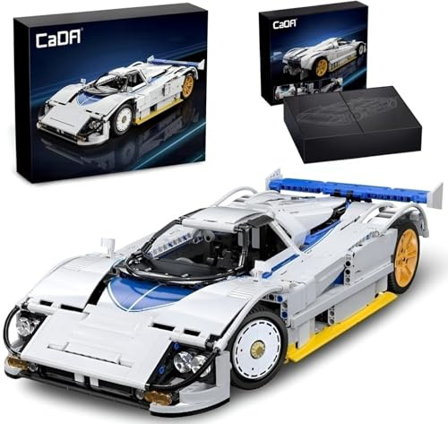 MOCSETS Technik Auto für CADA 787B Rennauto C63007W, Modellauto-Bausatz im Maßstab 1:10, Klemmbausteine Rennwagen aus 1797+ Teile (Keine Motor)