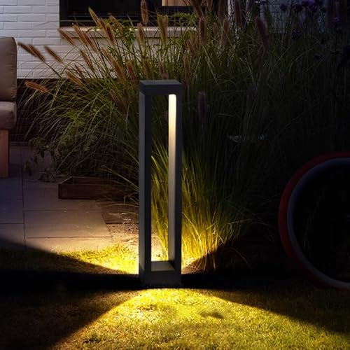 Lámpara de Camino Moderna con Carcasa de Aluminio Negro, luz de Camino LED de 7 W, bolardo, Resistente al Agua IP65, para jardín, Garaje, Pasarela, Patio, Porche.