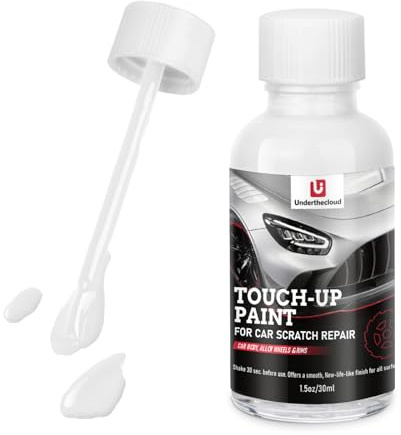 White Car Paint Touch Up Pen Color Accurate Touch Up Paint for Cars White Automotive Scratch Repair, Lasting Auto Scratch Remover, Brush and Tip 2 in 1 Repair Pen