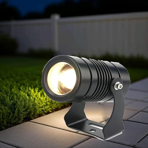 Proiettori A LED A Lungo Raggio - Faretto Luce Da Pavimento - Faretti LED Esterno, Faretto LED A Fascio Stretto Impermeabile IP67, Facciate Di Edifici Illuminazione(Warm White 3000K,10W(DC24V))