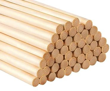 100 Pcs Wooden Dowels Wooden Sticks for Crafts,30cm x 6mm Wood Dowel Rods | Round Bamboo Sticks for Crafting,Unfinished Cake Candy Pop Sticks for Model Making,DIY Crafting and Decoration