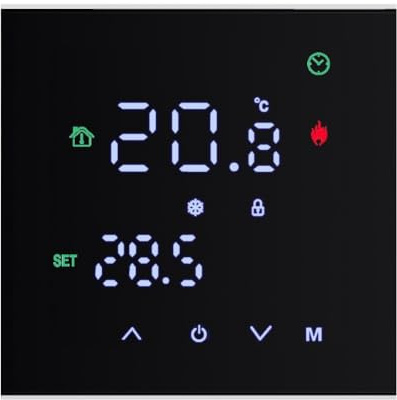 BlesConi Termostato programable con pantalla táctil LCD para calefacción del hogar y control de temperatura, compatible con calefacción eléctrica de suelo y caldera de gas