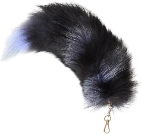 RQcMid Katzenschwanz, Katzenschwanz, Monchichi SchlüSselanhäNger, Fuchsschwanz AnhäNger Etwa 25cm Fell Schwanz Keychain Fox Tail Keychain Auto SchlüSselketten AnhäNger Weich Flaumig Dicht Dekoration