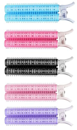 YIXANNX Clip esponjoso de raíz de pelo, flequillo, peluquería, horquillas onduladas, rizadores sin calor, rulos lavables para dormir, rodillos, 5PCS Color al azar