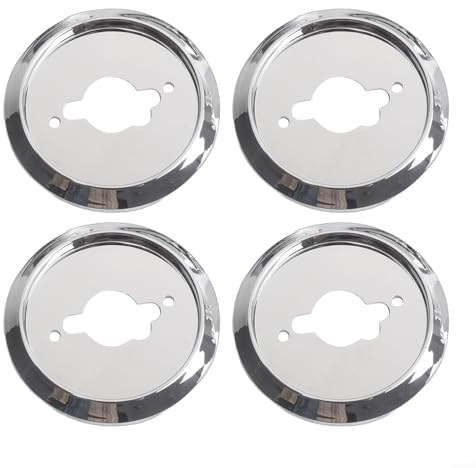 BBQ Control Knobs Base Replacement, 4pcs Gas Grill Rotating Switch, ABS-Electroplating-Knob, for Gas Oven Stove, Silver, 7.5cm Outer Diameter Easy Install Practical Outdoor Cooking Accessory(10pcs)