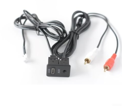 Adaptador USB auxiliar de repuesto para Toyota Honda para BMW, panel de interfaz de audio para salpicadero con USB-C