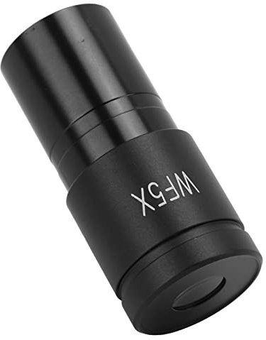 YUKERMARB Mikroskopokular, Aluminiumlegering Optiskt Glas Vidvinkelokular 23 Mm, Hög Ljusgenomsläpplighet Hög ögonpunkt Stort Fält för Biologiska Observationsstudenter Labs (WF5X)