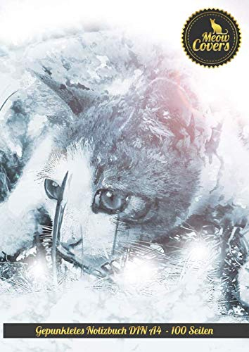 Meow Covers Gepunktetes Notizbuch DIN A4 - 100 Seiten: Leeres Heft fr Notizen zum zeichen, Dot grid Punkte punktiert