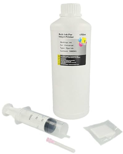 vhbw Nachfülltinte z.B. kompatibel mit Canon Drucker | Universal Refilltinte Dye Yellow, 1000ml
