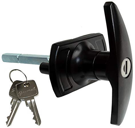 Garage Door Parts Black Powder Coated T Handle Lock Pattern Universal