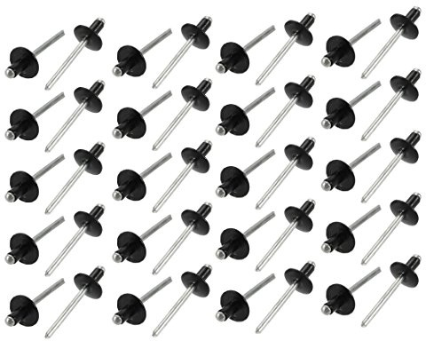 sourcing map 40Stk.Aluminum Offenes Ende Groß Flansch Blind Nieten 4,8mm x 8mm