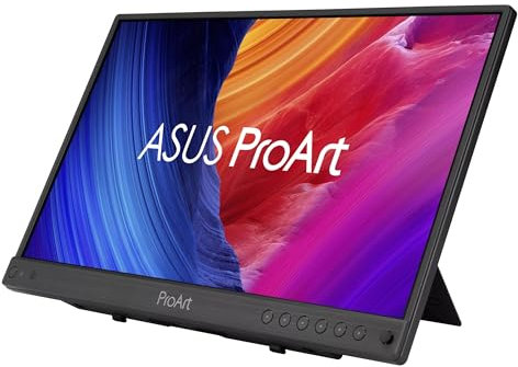 ASUS ProArt PA16USV 15,6 Zoll 4K UHD Professioneller Monitor (16:9 IPS, 3840x2160, 100 Prozent sRGB, Calman, HDR10, 12G SDI Port, 7.5W USB-C, HDMI, USB-Hub, Kickstand)