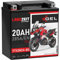 LANGZEIT YTX20CH-BS GEL Motorradbatterie 12V 20Ah 285A/EN GEL Batterie 12V 51892 doppelte Lebensdauer vorgeladen auslaufsicher wartungsfrei