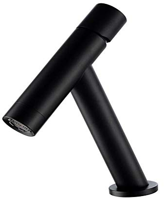 Wasserhahn Bad Waschtischarmaturen Schwarz (Modern Messing Einhand Mischbatterie, Kaltes Und Heißes Wasser Vorhanden)