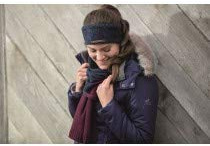 HKM Morello Stirnband mit Fleecefutter, Blau/Rot, Universal Größe