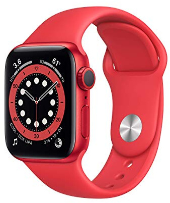 Apple Watch Series 6 (GPS, 40mm) - Red Aluminum Case with Red Sport Band (Renewed)