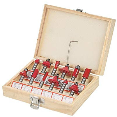 N / A Milling Cutter - 12Pcs Milling Cutter Router bit Set 8Mm Shank Mill Woodworking Wood Cutters Tool fit for Floor Handmade Engraving Cutting