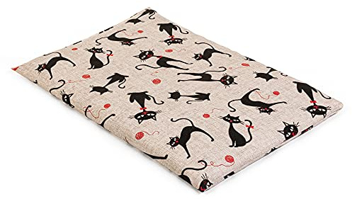 GIRAFFENLAND Johanniskernkissen 30 x 20 cm, Katze-Mimi - Als Wärmekissen & Kältekissen - Körnerkissen für Mikrowelle und Backofen - 30x20cm