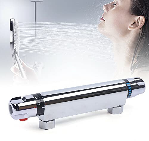 SHZICMY 20-50℃ Duscharmatur Brausethermostat Design Thermostat Mischbatterie Dusche Armatur, Silber