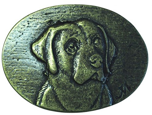 BELTINGER Gürtelschnalle Labrador 4,0 cm | Buckle Gürtelschließe 40mm Massiv | für Jagd-Outfit und Hunde-Besitzer | Altmessing