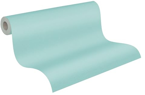 A.S. Création Vliestapete Strukturtapete - Uni Tapete 389038 in Türkis - einfarbige Wandtapete für verschiedene Räume 10,05 m x 0,53 m