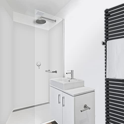 WANDFREUDE individuelle Duschrückwand Aluverbundplatte auf Maß (3 Stück - Hellgrau - Seidenmatt) – Dusche Wandverkleidung Duschwandverkleidung Duschrückwände