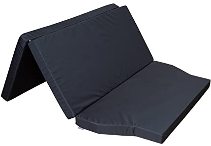 Premium Schlafauflage für SpaceTourer, Traveller, Proace Verso & Zafira Live | Klappmatratze 190x140x8cm, schwarz | Faltbare Kaltschaum Matratze für Bus, Faltmatratze Camping