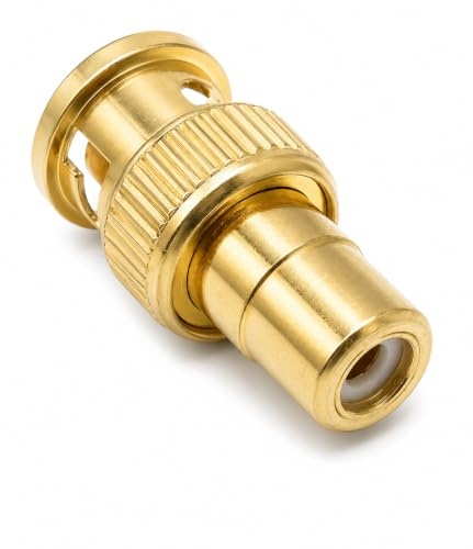 DRUT RCA Phono Socket to BNC Male Adapter Cable, Gold | Gold-plated contacts. No drivers needed, plug & play. Great for CCTV cameras, DVRs, and coaxial video monitoring systems.