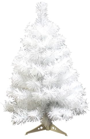 Weihnachtsbäume Künstlicher Weihnachtsbaum mit Stand 2ft Lebend dekorativ Kleiner Weihnachtsbaum PVC Haustier Abnehmbarer Weihnachtsdekorationen für Home Office Party, Weiß