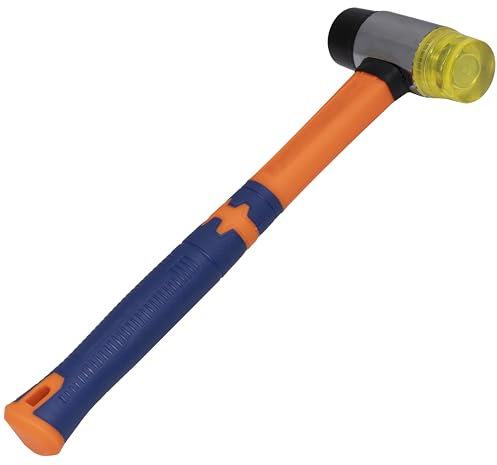 AERZETIX - C68517 - Martillo mazo suave de doble cara con cabeza en caucho y plástico - herramienta para azulejo carpintero ebanista madera superficie delicada golpes